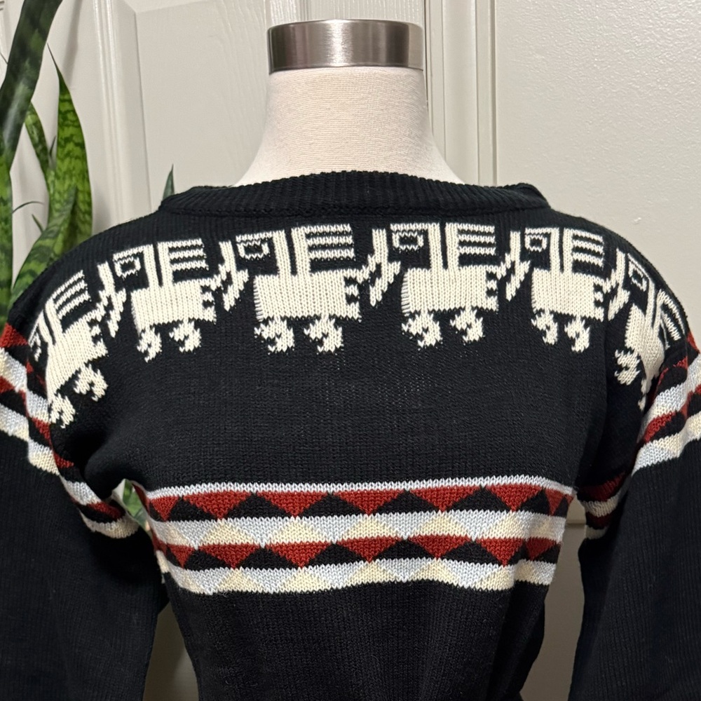 Vintage 70s Southwestern Aztec Knit Sweater Deadstock NWT Medium - Picture 7 of 9